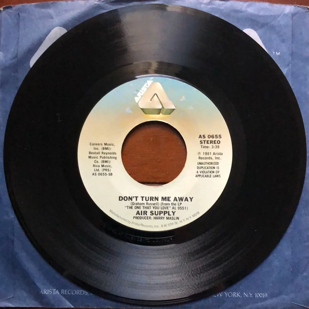 Air Supply Sweet Dream/Don't Turn Me Away Vinyl 45 Record '81 - Picture 4 of 5